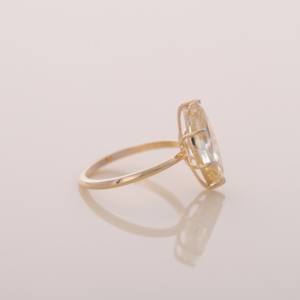 Anillo de Compromiso con Diamante Amarillo Cultivado en Laboratorio, Corte Marquesa de 3.5CT |   Anillo Solitario de Oro Blanco con Rosa Amarilla de 9K |   Joyería Fina para Mujer - Product Image 4
