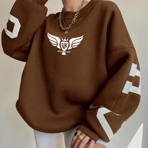 ผู้ผลิตเสื้อผ้าสตรีทแวร์แบบกำหนดเอง เสื้อผ้าฝ้ายฟลีซทรงโอเวอร์ไซส์ เสื้อสเวตเชิ้ตคอกลมแบบสวมหัว เสื้อฮู้ดดี้ - Product Image 6