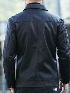 Veste en cuir Boxy personnalisée pour hommes Veste à fermeture éclair lourde Grande taille Streetwear Logo personnalisé Veste pour homme usine - Product Image 2