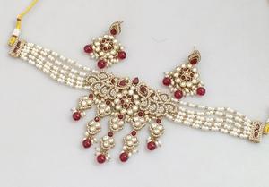 Conjunto de collar de polki de moissanita de lujo de aspecto tradicional para boda y joyería de moda nupcial Kundan para mujer - Product Image 5