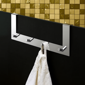 Gedy 2124 13 Polished Chrome Multiple <b>Bathroom</b> Hanger (40x5.4x13.5cm) Robe <b>Hooks</b> for Multiple <b>Bathrooms</b> - Product Image 3
