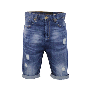 Pantalones cortos de mezclilla de lona informales para hombre con decoración de patrón sólido a la moda servicios de diseño de botones transpirables disponibles pantalones cortos para hombre - Product Image 2