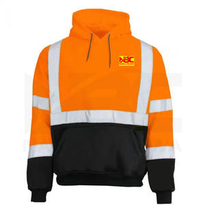 Sudaderas DE SEGURIDAD reflectantes de alta visibilidad con capucha Logotipo personalizable Parche de ropa de trabajo de PVC para seguridad de construcción de carreteras de tráfico - Product Image 3