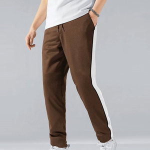 Men's Custom Logo <b>Trousers</b> High Quality Polyester Solid Color Casual Style <b>Drawstring</b> Closure Lightweight Straight Mid - Product Image 2