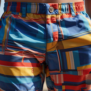 Short de randonnée sous la pluie multicolore Short coupe-vent Streetwear personnalisé Short de pluie de bain d'été pour hommes - Product Image 6