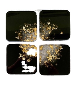 Handmade Royal Accent <b>Coasters</b> <b>Set</b> 4 Pcs Deluxe Bone Inlay <b>Placemats</b> Solid Resin Material for Restaurant Decoration - Product Image 1