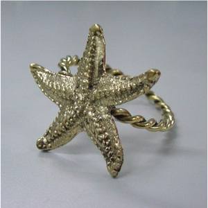 Anneaux de serviette en aluminium moulé en forme d'étoile de mer, de haute qualité, plaqués or, luxueux, pour mariage et fêtes, accessoires de décoration de table - Product Image 3