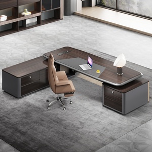 Modern Wood Executive Office <b>Desk</b> Eco Friendly <b>Extendable</b> Commercial Computer Workstation Boss CEO Table Easy Assembly TOP SALES - Product Image 5