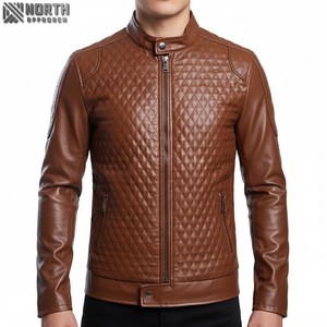 Novedades Precio al por mayor Alta calidad Oem Diseño Hombres Chaqueta de cuero Slim Fit Elegante Chaqueta de cuero cómoda para hombres - Product Image 1