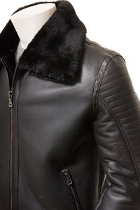 Vestes en cuir PU de haute qualité à manches longues avec poches zippées pour hommes, style sport, manteaux en cuir de vache - Product Image 4