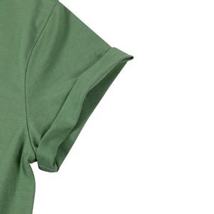 Beaux t-shirts pour femmes dernière conception imprimée de fleurs demi-manche col rond OEM personnalisé écologique demi-manche col rond - Product Image 4