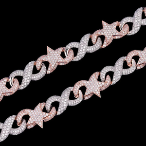 Cadena Infinita de Plata de Ley 925 con Diamantes Cultivados en Laboratorio de Corte Brillante, Estilo Hip Hop para Hombre, con Certificación IGI de Claridad VVS - Product Image 2