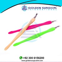 Empujador de Cutículas de Acero Inoxidable GSI, Cortador de Plástico para Uñas, Herramienta de Manicura, Elimina la Piel Muerta, Certificado ISO9001/CE