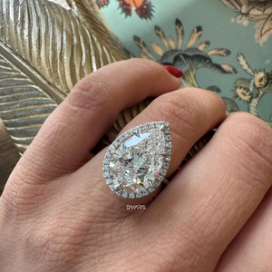 Bague en diamant élégante taille poire cultivée en laboratoire pour femmes fiançailles mariage bijoux fins cadeau de mariée bague de créateur - Product Image 1