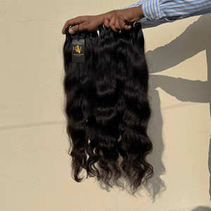 Cheveux raides bruts indiens de Temple, fournisseur de cheveux humains bouclés brésiliens, faisceaux de cheveux noirs naturels Deepwave bruts de vison - Product Image 2