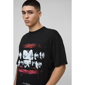 Camisetas de hombre de algodón 100 por ciento con estampado gráfico ropa de calle holgada 210 GSM camisetas de gran tamaño de punto de peso pesado - Product Image 3