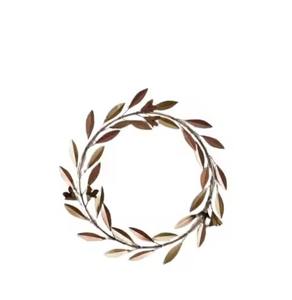 Couronne de feuilles en métal minimaliste avec un accent de décor moderne fini brillant pour le style d'événement et la décoration festive de l'Inde - Product Image 6