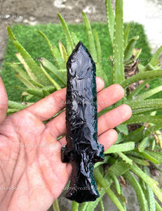 คอลเลกชันดาบและมีดทำมือจากหินออบซิเดียนสีดำสุดพิเศษ ของตกแต่งแฟนตาซีคริสตัล ของขวัญทางจิตวิญญาณ ใบมีดหินขัดด้วยมือสำหรับจัดแสดง - Product Image 6