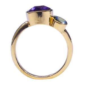 925 Sterling Silver Classic Amethyst <b>Blue</b> Topaz Tourmaline Ring - Product Image 3