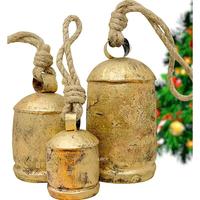 Cloches de vache en métal poli or précis tenture murale jardin maison église décor cloches de vache fournitures de noël fournitures d'église articles