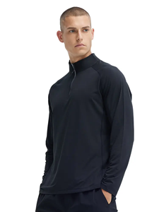 Sweat-shirts de compression à manches longues en polyester avec fermeture éclair pour hommes - Product Image 3