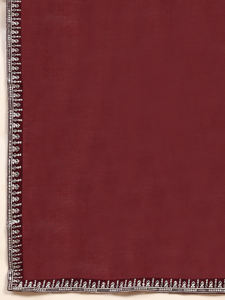 Conjunto de Traje Salwar Étnico con Bordado de Seda Vichitra para Mujer Trendmalls, Color Granate G158, Kurta, Pantalón y Dupatta para Boda, Corte Regular, Estilo Indio - Product Image 5