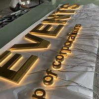 Panneau d'affichage LED en acrylique 3D personnalisé, lettres en relief rétroéclairées en métal, logo lumineux, signalétique murale extérieure