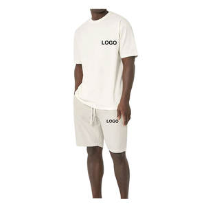 Summer First Class Quality Cotton Custom Logo <b>Men</b> Printing Custom Printing Plain T Shirt and Shorts <b>Set</b> <b>Men's</b> T-Shirts - Product Image 4