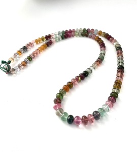 สร้อยคอเม็ดทัวร์มาลีนธรรมชาติ 262.85 กะรัต หลายสี สำหรับทำเครื่องประดับอัญมณีชั้นดี - Product Image 4