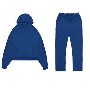 Sudaderas con capucha de moda de calle de alta calidad hechas a medida con pantalón más largo chándal de lavado ácido americano - Product Image 3