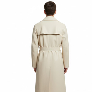 Gabardina de Cuero para Hombre, Proveedor de Fábrica OEM, Venta al por Mayor, Hecho a Medida, Largo, Elegante, Prenda Exterior de Invierno, Algodón - Product Image 2