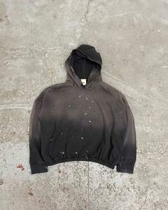 Sudadera de invierno Unisex para hombre, 100% de algodón de alta calidad, de gran tamaño, con hombros descubiertos, lavado ácido, Sudadera con capucha con patrón de salpicaduras - Product Image 1