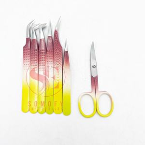 Pince à cils et sourcils en acier inoxydable avec logo personnalisé en gros avec ciseaux Sustianable New Color New Collection - Product Image 4