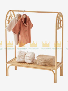 Gran oferta en Vietnam, decoración de armario para habitación de niños, estante de ropa de ratán, estantes pequeños para colgar ropa de bebé para niños - Product Image 2