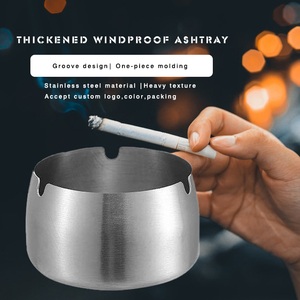 Vente en gros Cendrier de table pour cigares Cendrier rond en acier inoxydable - Product Image 6