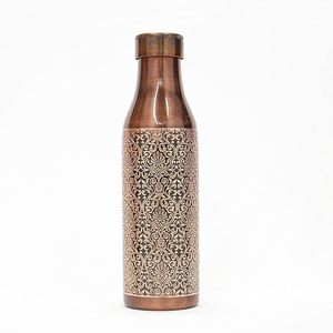 AALIYAN IMPEX Botella de agua de cobre y plata pura hecha a mano de 950ML a prueba de fugas sin juntas de beneficio de salud Ayurveda con descuento - Product Image 4