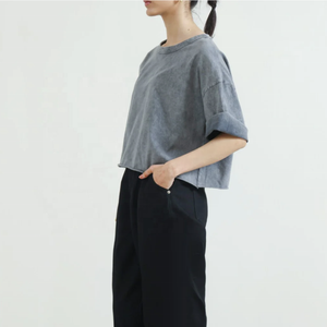 เสื้อยืดวินเทจของผู้ชายเสื้อครอปท็อปออกแบบโลโก้ระบายอากาศได้ดีเป็นมิตรกับสิ่งแวดล้อมดีไซน์ปกติ240กรัม - Product Image 2