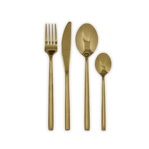 Ensemble de couverts en métal finition dorée pour la décoration de table à la maison avec un style classique intemporel et une construction durable résistante à la rouille - Product Image 3