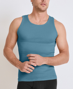 2026 venta al por mayor chaleco en blanco telas de costilla ajustada de punto de alta calidad Premium 100% algodón gimnasio Fitness camiseta camisetas sin mangas para hombres - Product Image 6