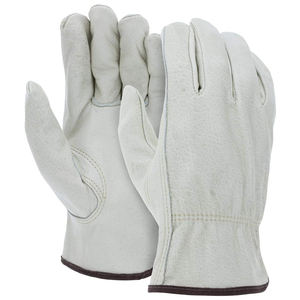 Gants de conducteur de camion en cuir de vachette de qualité supérieure blanc naturel souple et durable Gants de conduite de sécurité pour le travail industriel au design personnalisé - Product Image 1