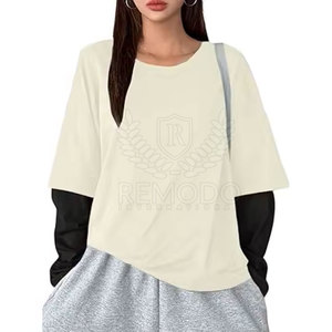 Camiseta de Doble Capa 100% Algodón para Mujer, Logotipo Personalizado, Secado Rápido, Transpirable, para Venta en Línea - Product Image 6