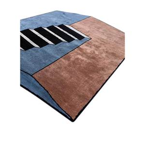 Alfombra de Lana y Viscosa Hecha a Mano Archetype, Roja y Naranja, Tra-14478, Diseño Abstracto Novedoso, Rectangular, para Pasillo, Uso Doméstico - Product Image 2