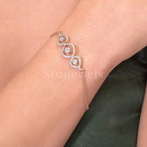 Jenny Diamond, pulsera de plata de ley 925 minimalista elegante para mujer, piedra principal de circón, regalo de boda elegante informal para fiestas - Product Image 2