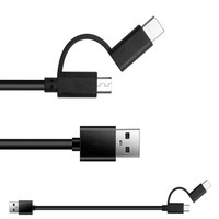 Vente en gros 3.3 pieds double tête chargeur cordon 2 en 1 USB C & Micro USB blanc noir pour tous les modèles d'imprimantes Kindle autres appareils