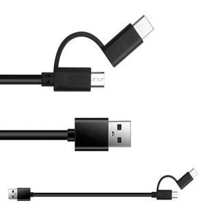 Venta al por mayor 3,3 pies cable cargador de doble cabezal 2 en 1 <span class=keywords><strong>USB</strong></span> <span class=keywords><strong>C</strong></span> y Micro <span class=keywords><strong>USB</strong></span> blanco negro para todos los modelos de Kindle impresoras otros dispositivos - Product Image 6