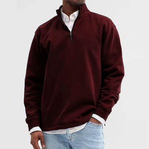 Chaqueta de lana de poliéster con botones a presión de bloque de color de alta calidad personalizada para hombre, chaqueta con cremallera de cuarto y mangas raglán - Product Image 3