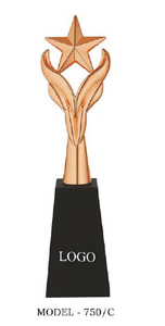 Trophées et plaques métalliques personnalisés avec gravure de logo pour entreprises et événements, trophée métallique avec base en bois noir - Product Image 6