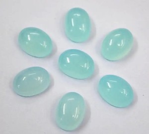 Cabujón calibrado liso ovalado de Calcedonia Aqua Natural de 8mm y 10mm, el mejor proveedor al por mayor, precio de fábrica, tienda en línea Alibaba 2025 - Product Image 1
