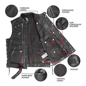 Haute qualité hommes Vintage sans manches en cuir gilet couleur personnalisée respirant Style décontracté vêtements d'extérieur d'hiver avec Logo en stock - Product Image 2