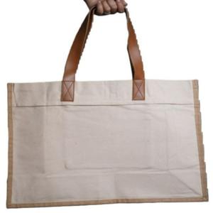 100% sac fourre-tout en coton biologique Logo personnalisé imprimé réutilisable à poignée supérieure avec cordon de serrage stockage en toile en plein air sac vierge promotionnel - Product Image 5